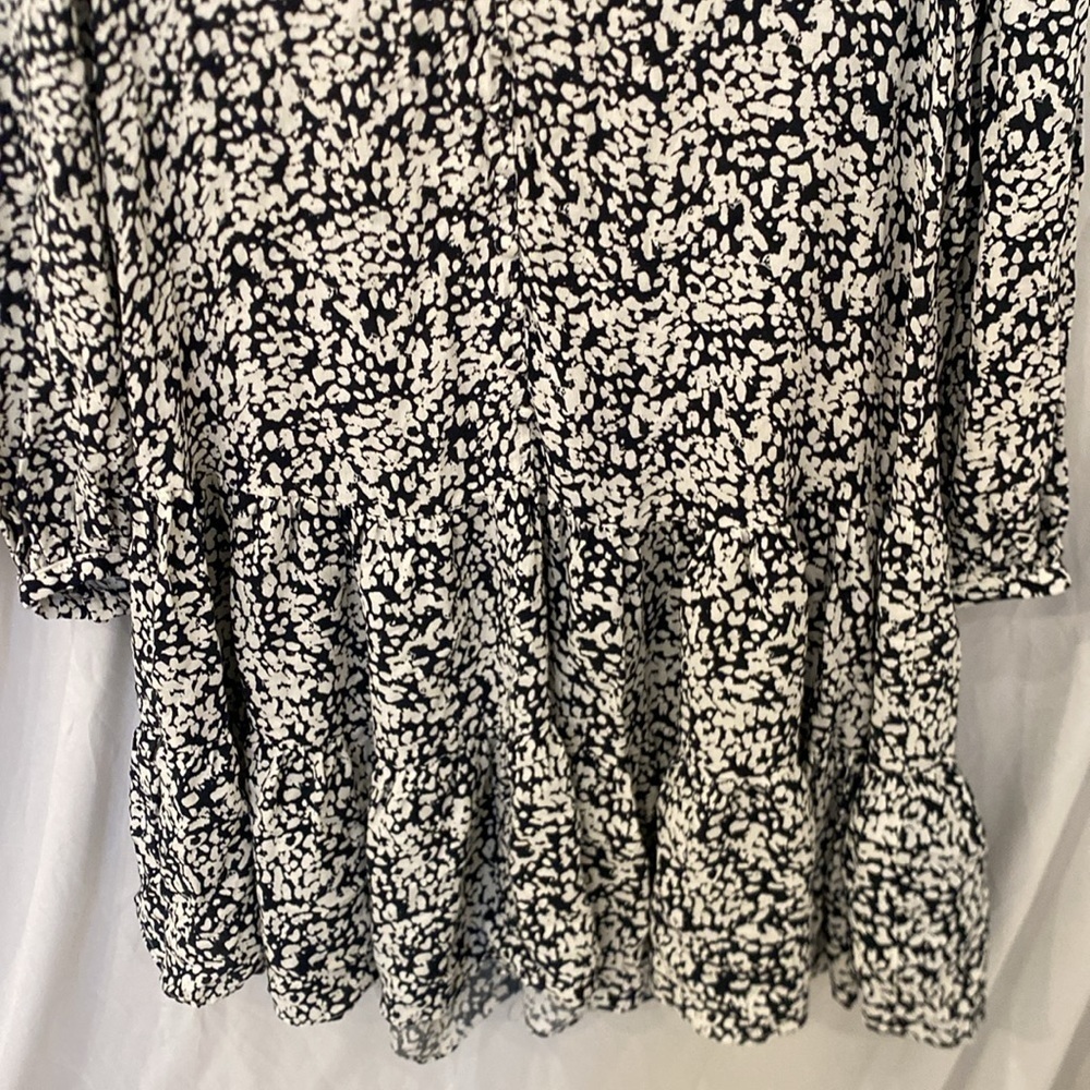 Zara Black & White Ruffle Mini Dress Size small - Picture 3 of 5